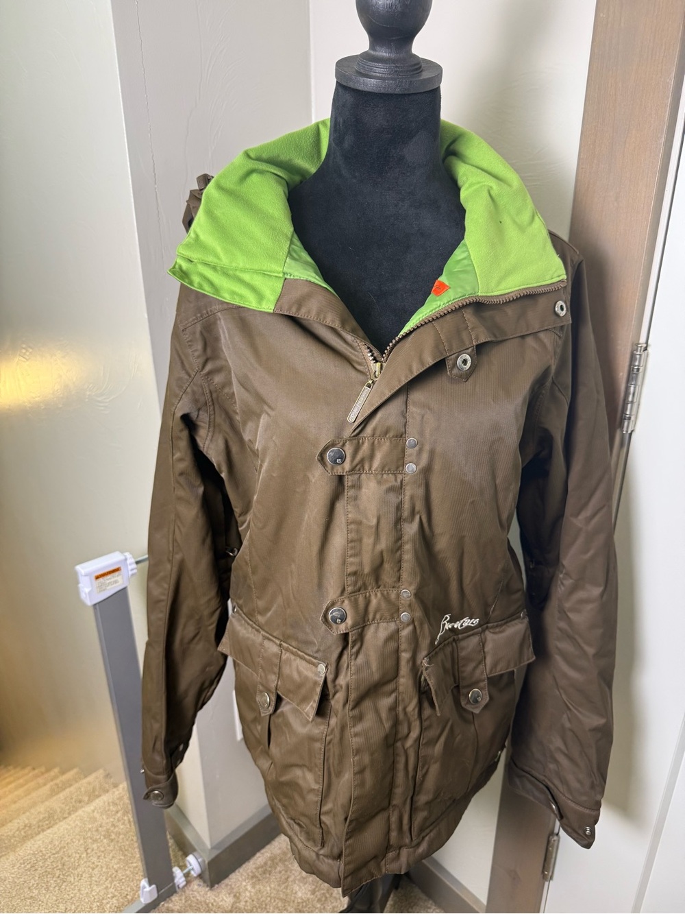 Burton Women's Y2K Brown Ski Snowboard Jacket Hooded Lined Snow Skirt Medium